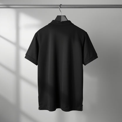 NextFly Premium Black Polo T-Shirt for Men – Classic Fit, Soft Cotton, Stylish Casual Wear