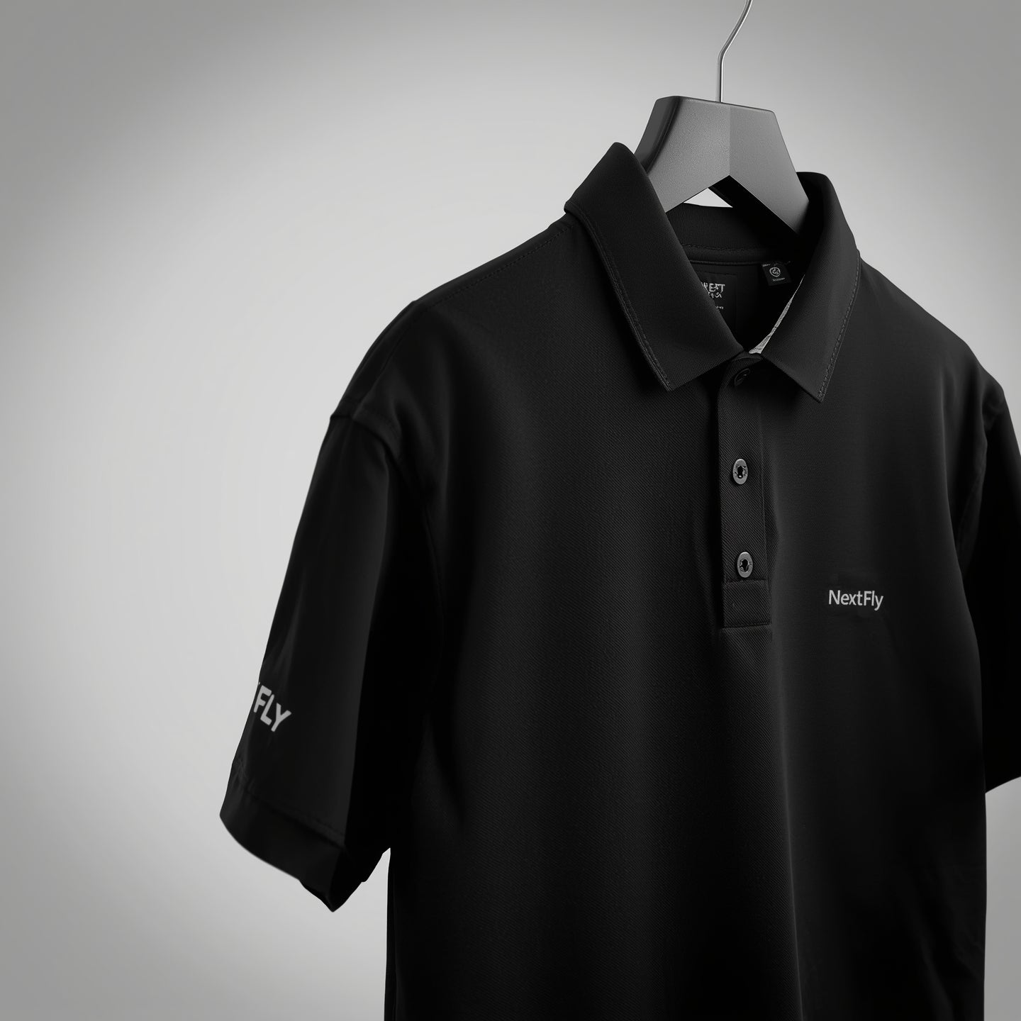 NextFly Premium Black Polo T-Shirt for Men – Classic Fit, Soft Cotton, Stylish Casual Wear